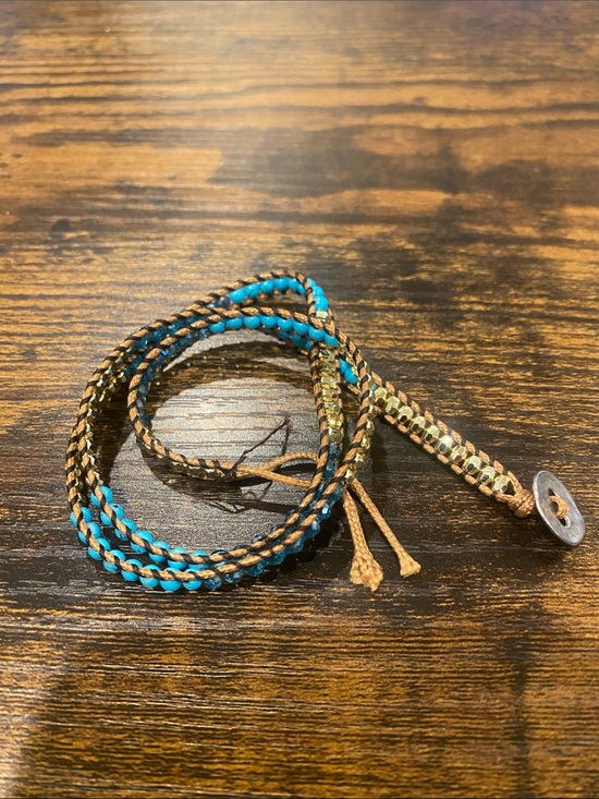 Other - Handwoven Men’s Wrap Bracelet - Turquoise & Brown